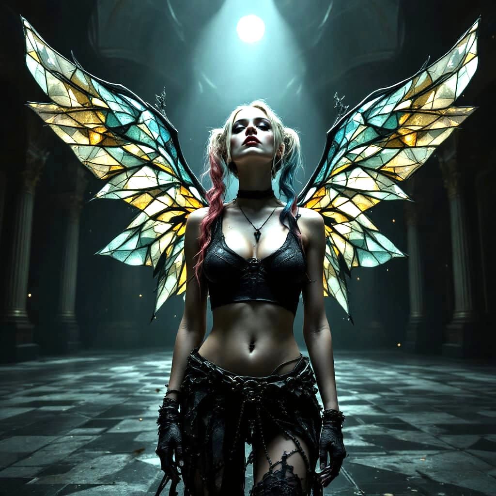 Harley Quinn as Dark Angel in Art Nouveau Ballroom