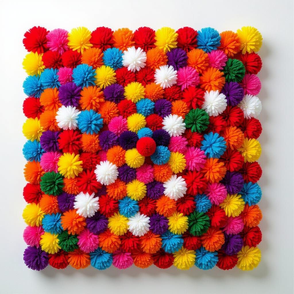 Playful Pom Pom Art Installation