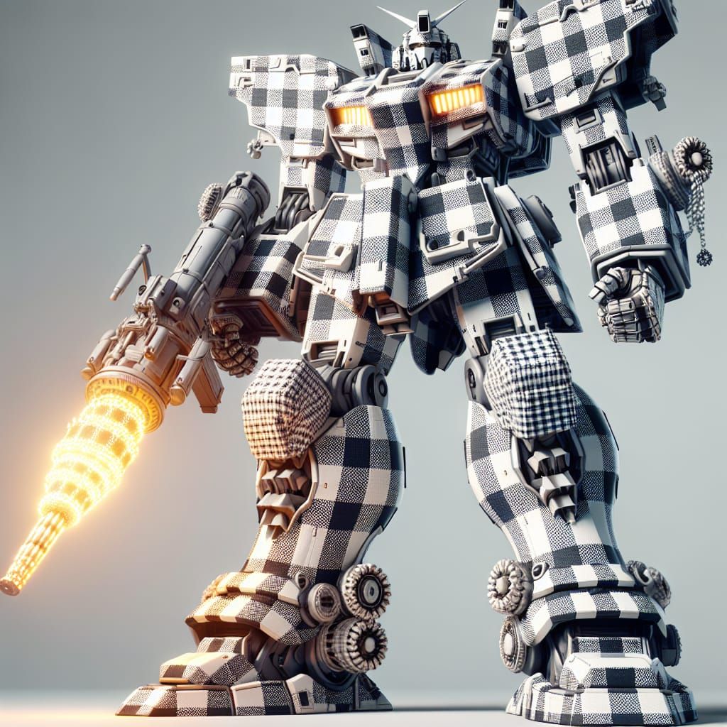 Gingham Gundam Mech: A Humble Hero in Rugged Form