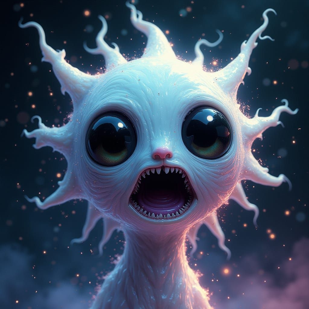 Celestial Entity Forms a Surprised Expression in Biomechanic...