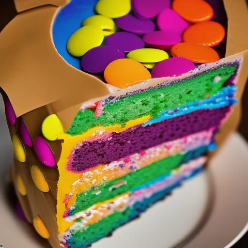 Colorful Skittles Cake Photography