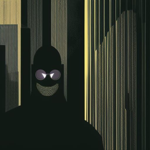 Invisible Man in Noir Style with Vibrant Colors