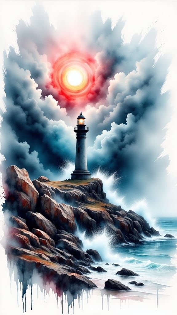 Ethereal Storm Landscape: A Majestic Fusion of Chaos and Bea...