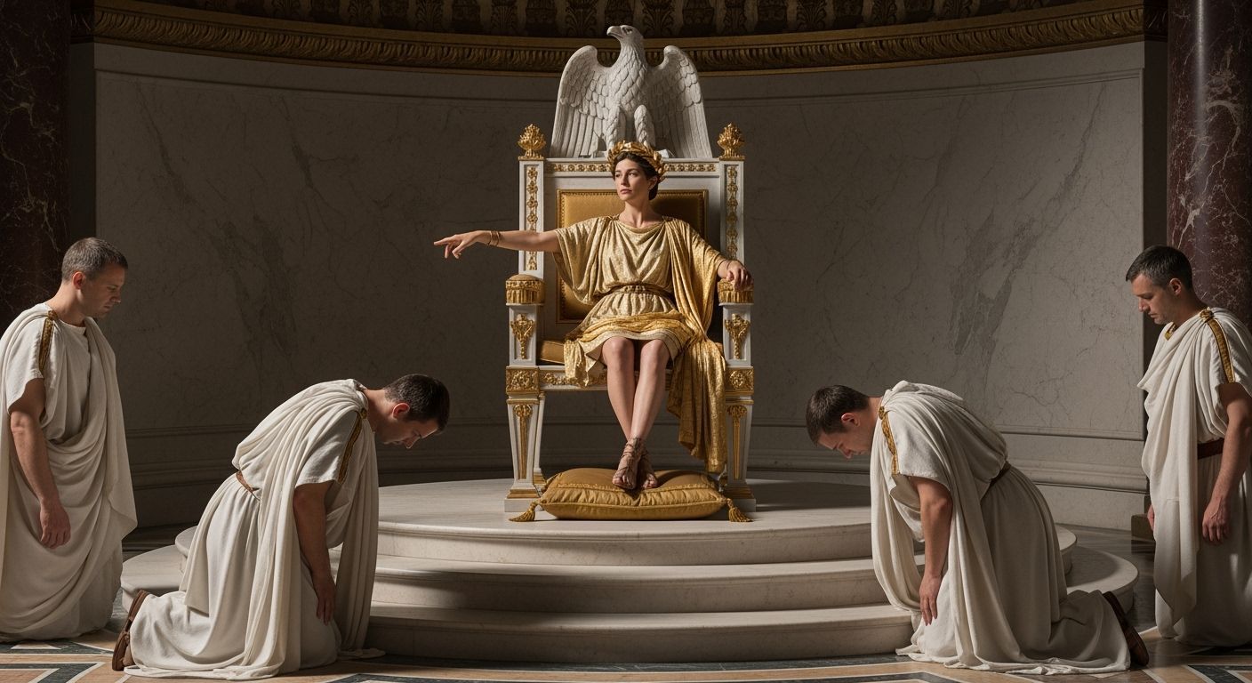 Empress Messalina on Gold Throne: Ultra-Detailed 8K