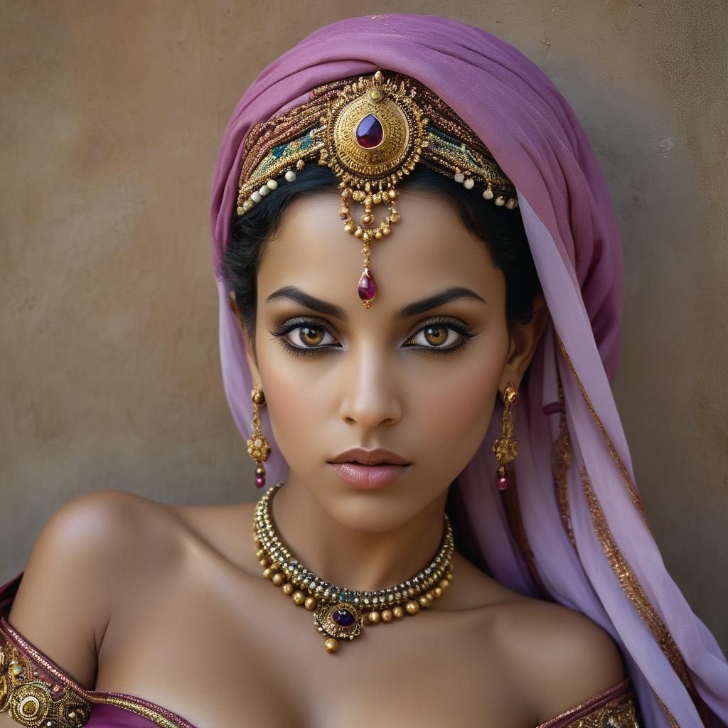 Slaanesh Odalisque Portrait in Professional Style