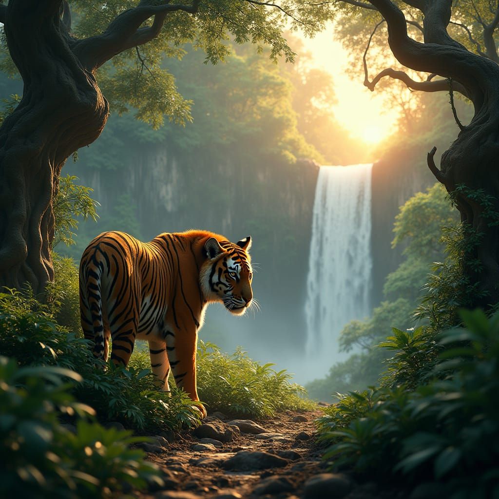 Majestic Bengal Tiger in Exotic Jungle
