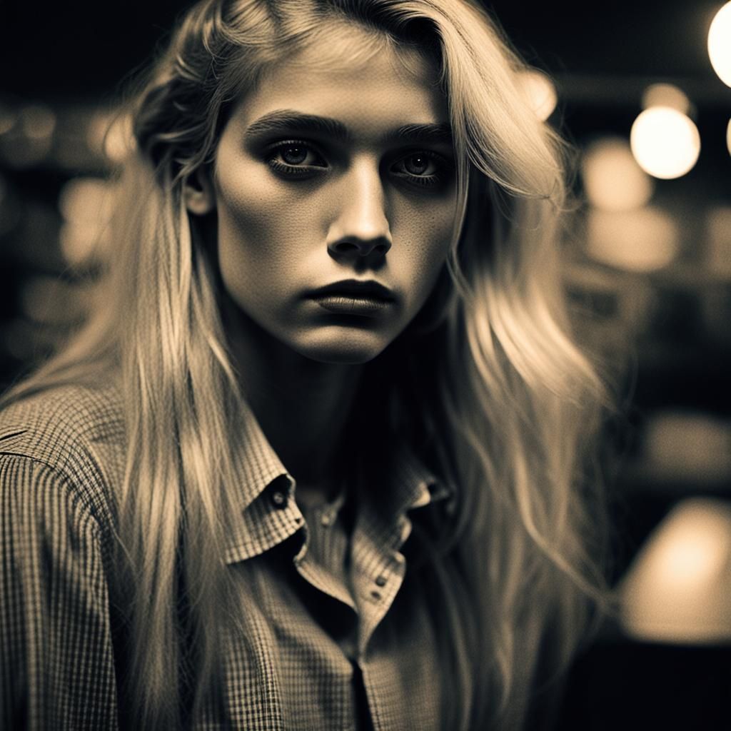 High-Contrast Portrait in Gritty Film Style