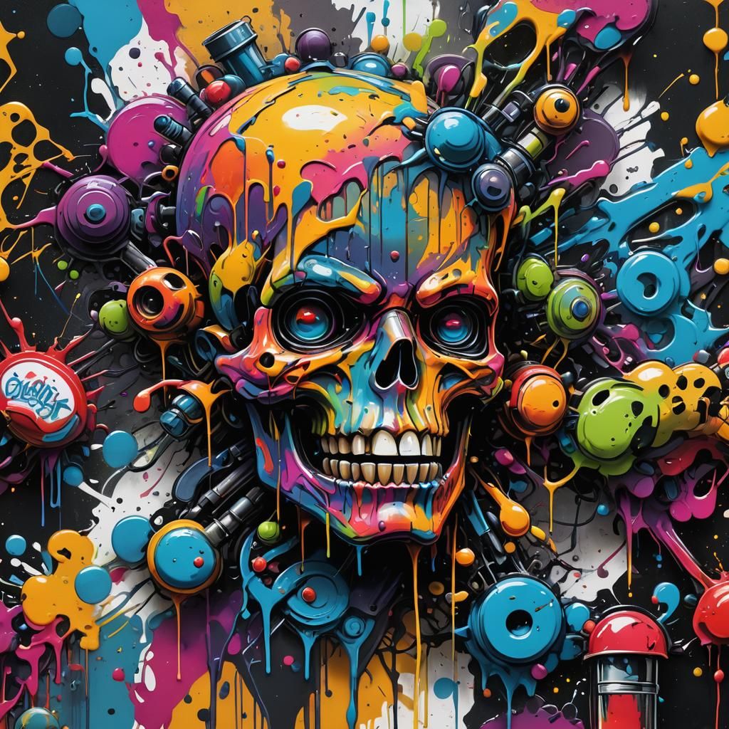 Biopunk Graffiti Art in Street Style