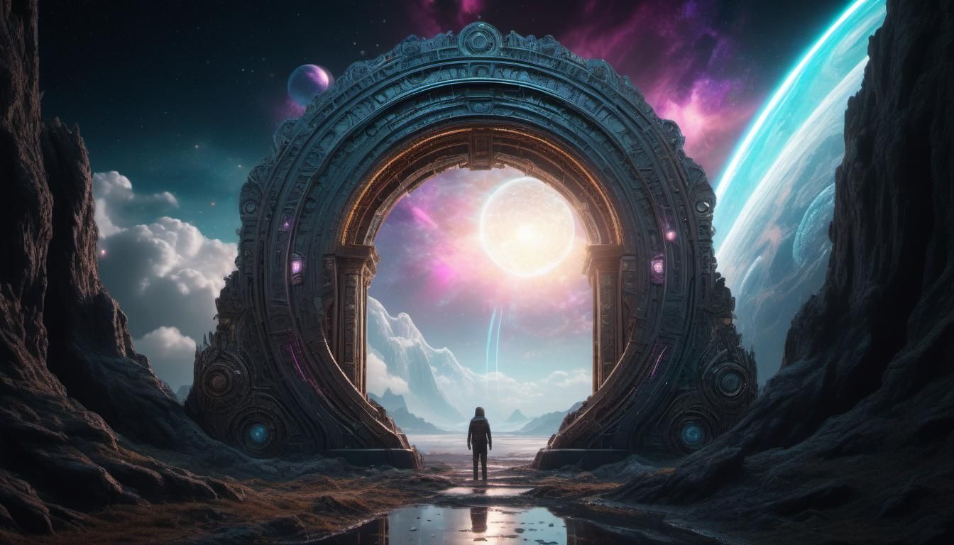 Epic Cosmic Portal Digital Matte Painting