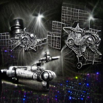 Steampunk Space Station Shimmers in the Dark