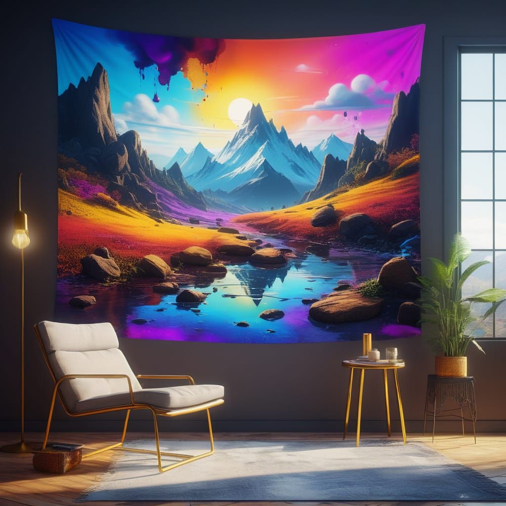 Vibrant Fantasy Realm Unfolds in Panoramic Wonder