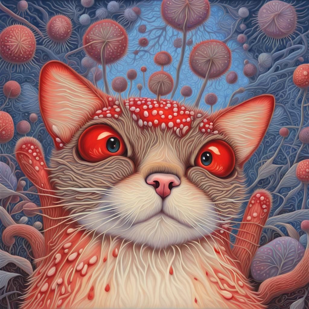 Fly Agaric Cat in Harlem Renaissance Style