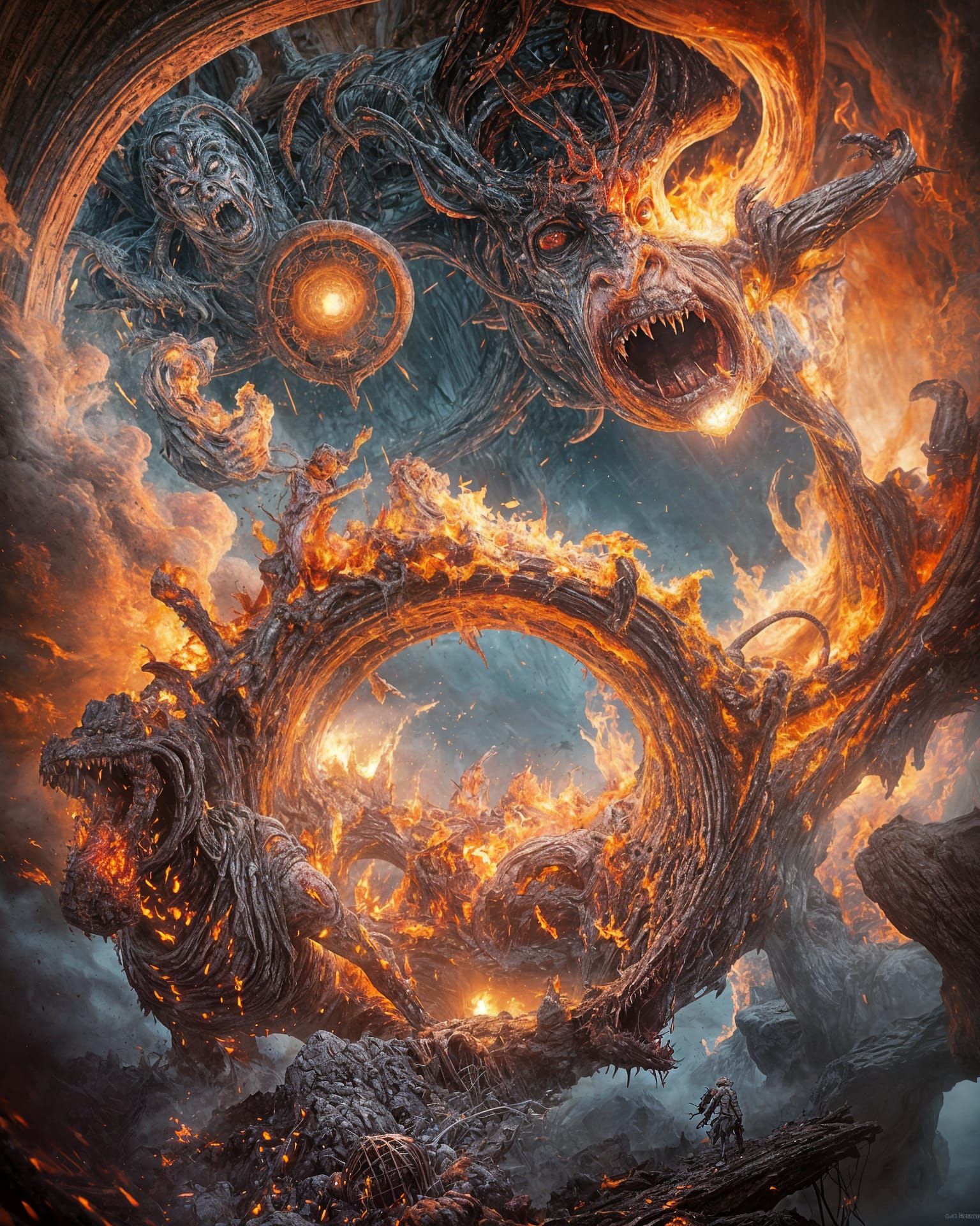 Infernal Demonscape in Hyperreal Digital Art