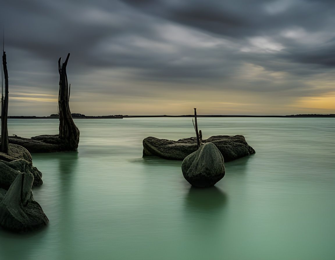 Floating Fire Orbs in Liminal Space