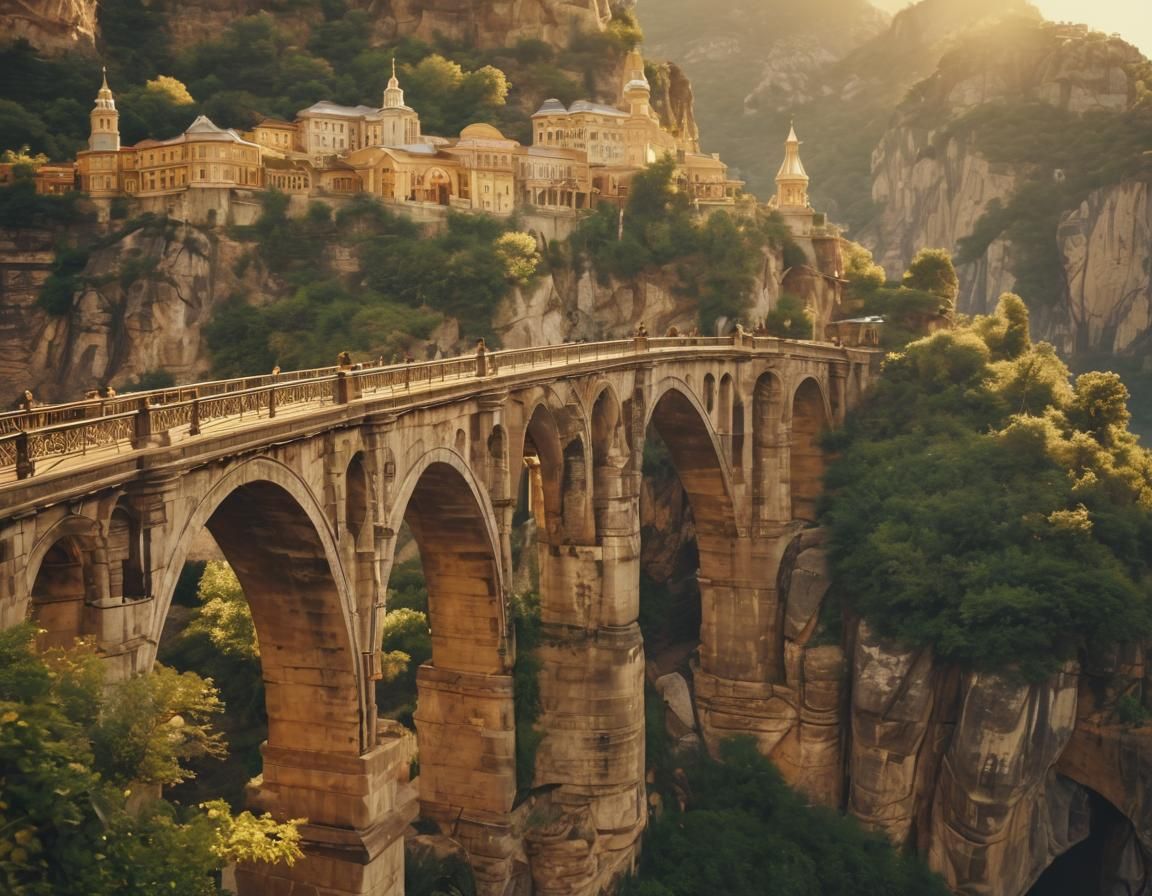 Mystical City in Golden Light