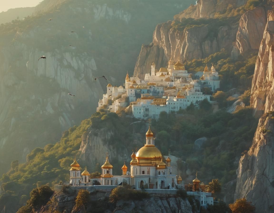 Epic Cinematic Cityscape Under Golden Hour
