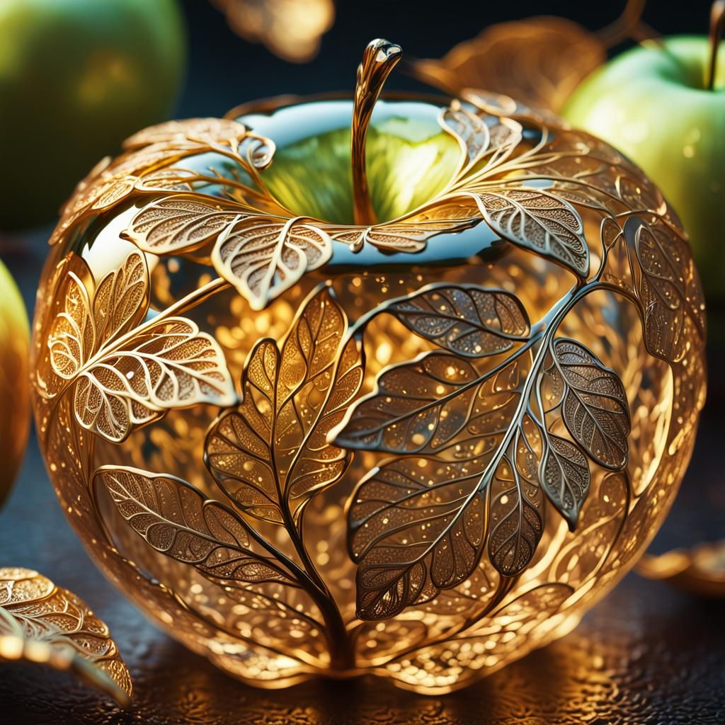 gold filigree apple