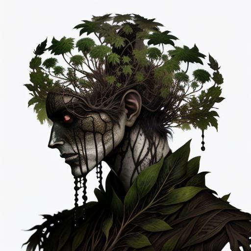 Root Creature in Dystopian Cityscape: Double Exposure Photog...