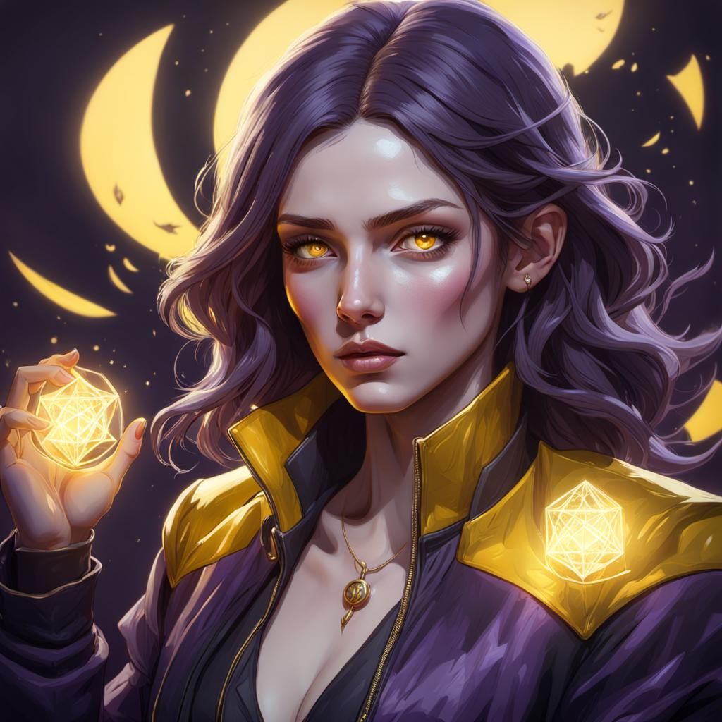 Welsh Woman with Yellow Magic: Art Nouveau Portrait