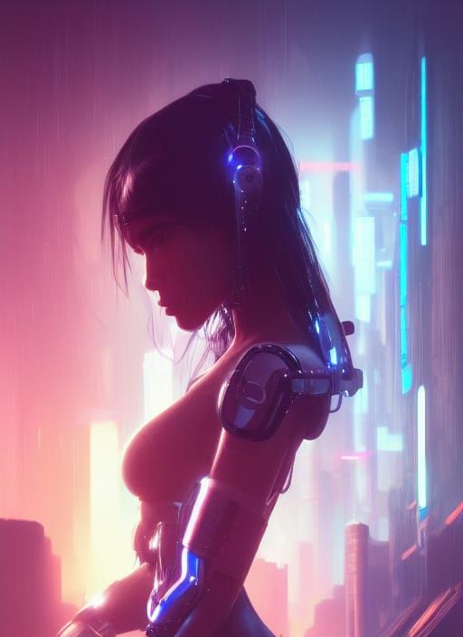 Cyberpunk Teen Portrait in Hyperdetailed Style