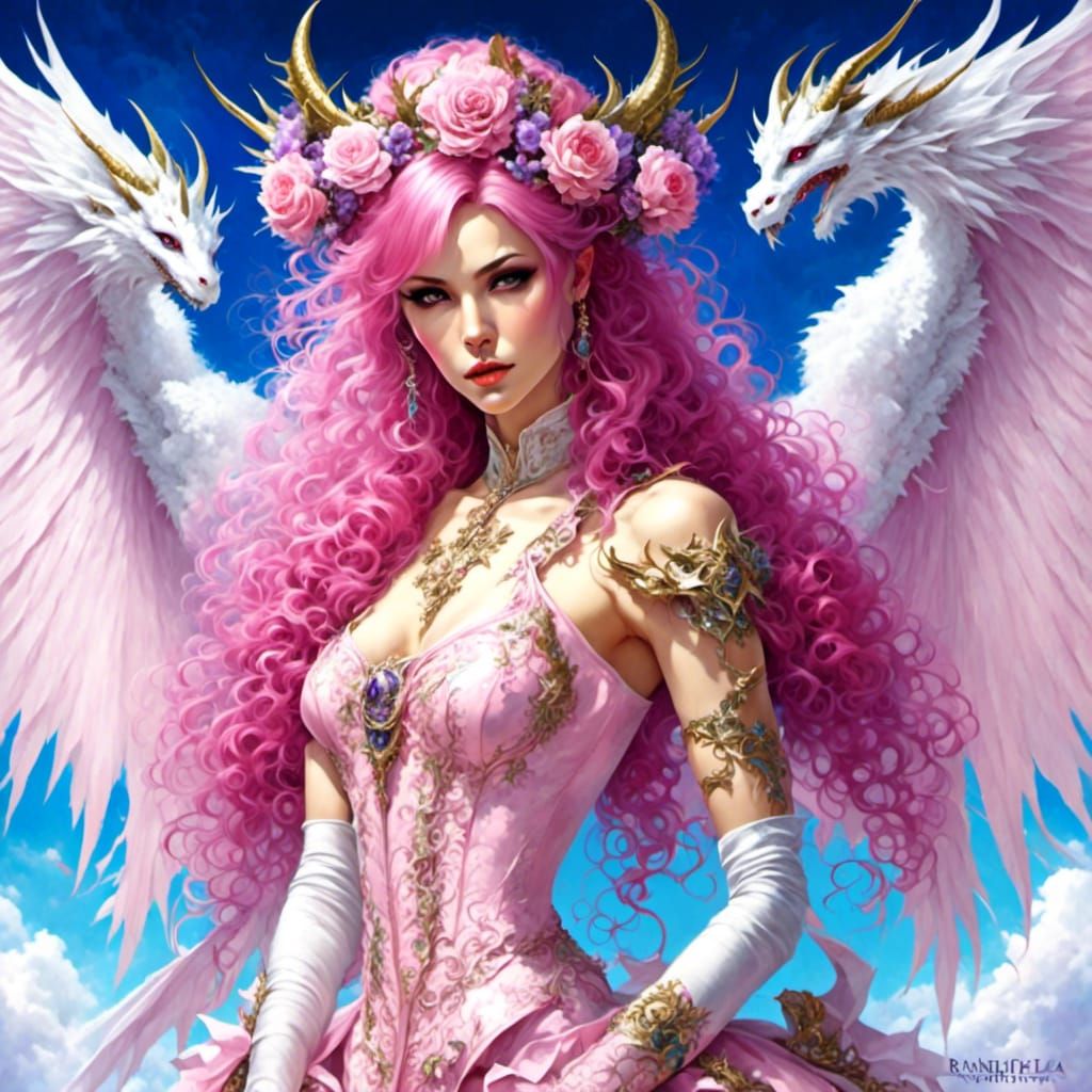Anime Angel with Romantic Dragon Aesthetics