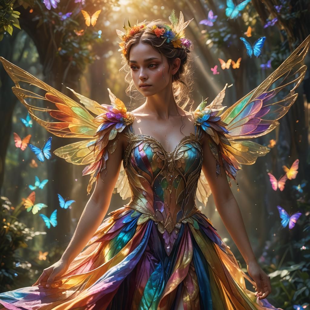 Rainbow Fairy in Fantasy Concept Art