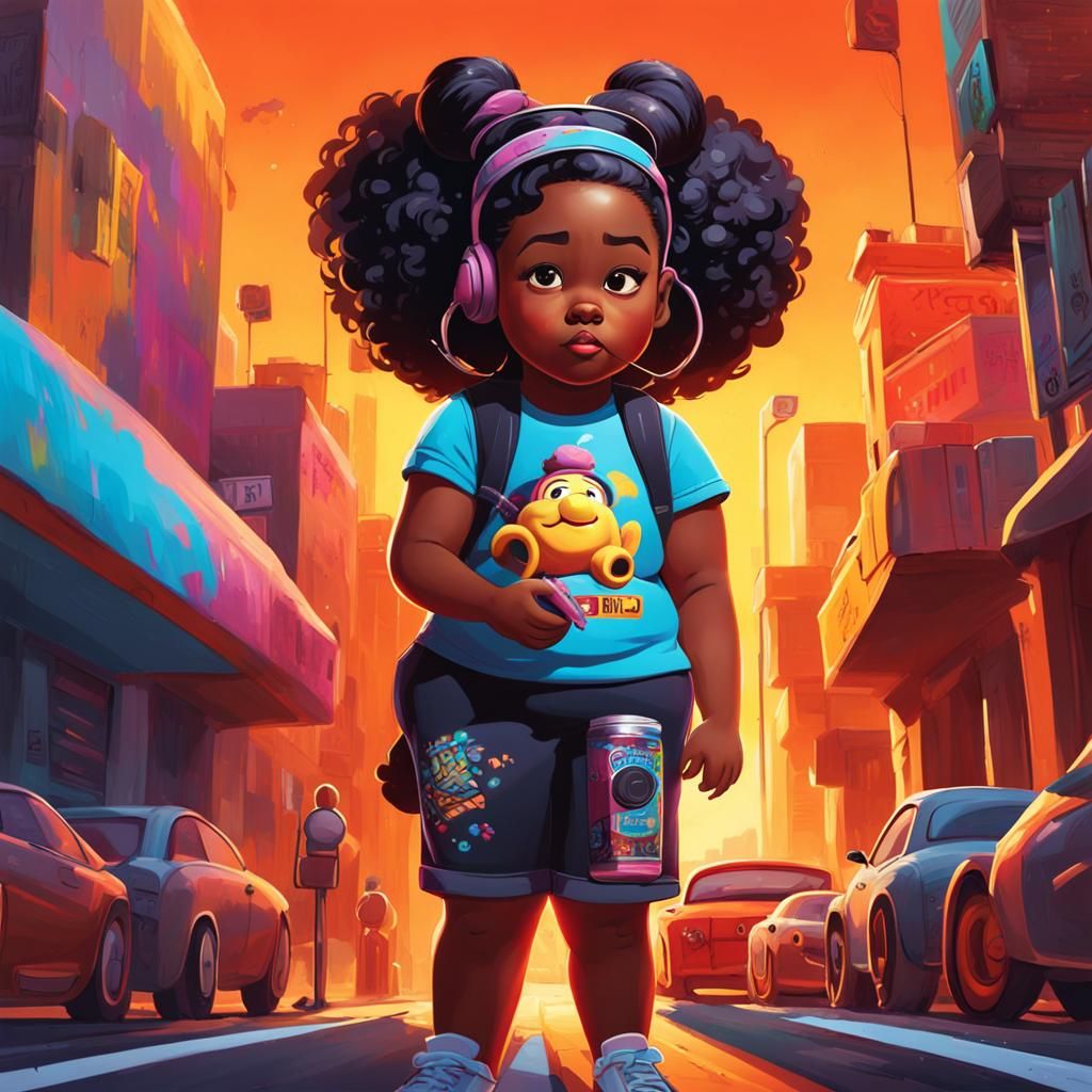 Girl Watching Driving Lesson as Graffiti Art