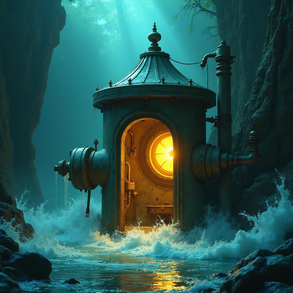 Fantastical Fire Hydrant Cabin Interior in Detailed Matte Pa...