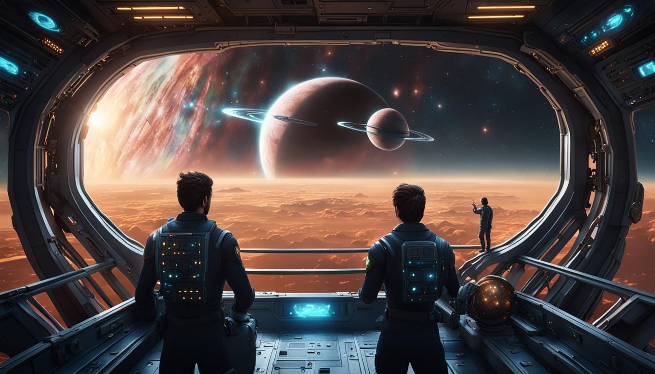 Starship Crew Views Cat's Eye Nebula: Matte Painting