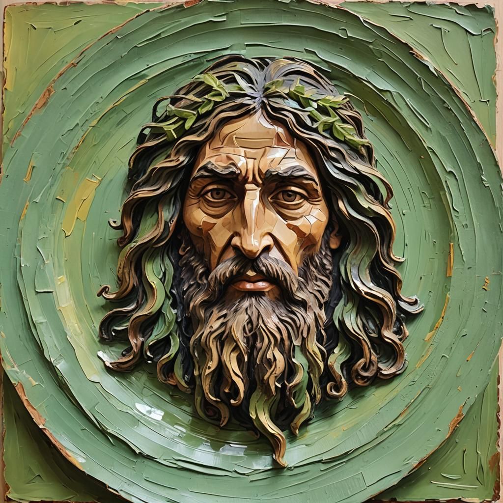 John the Baptist's Head: An Impasto Painting