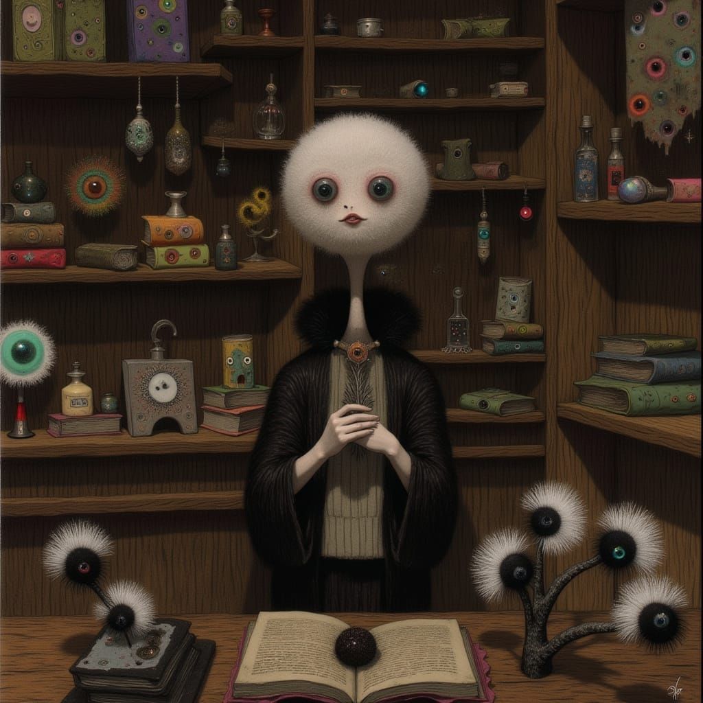Whimsical Shop Owner in a Fantasy World
