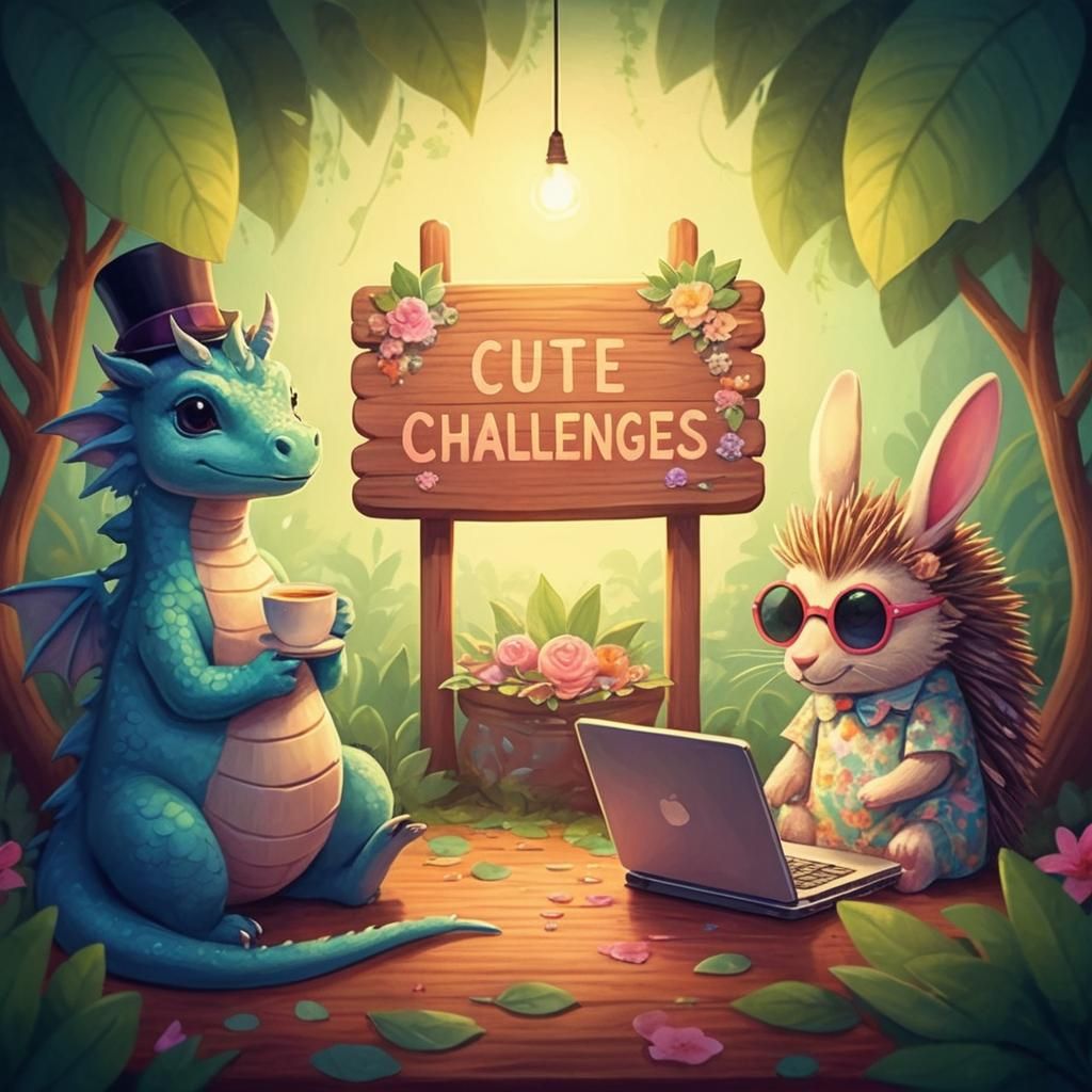 Charming Sign with Fantasy Animals in Pastel Colors