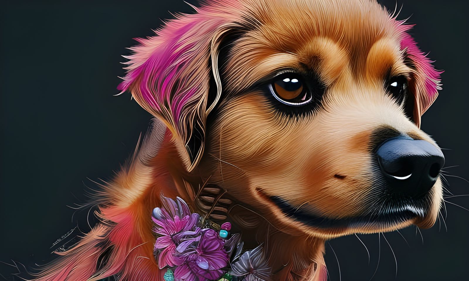 Detailed Portrait of Cute Dog with Shiny Aura