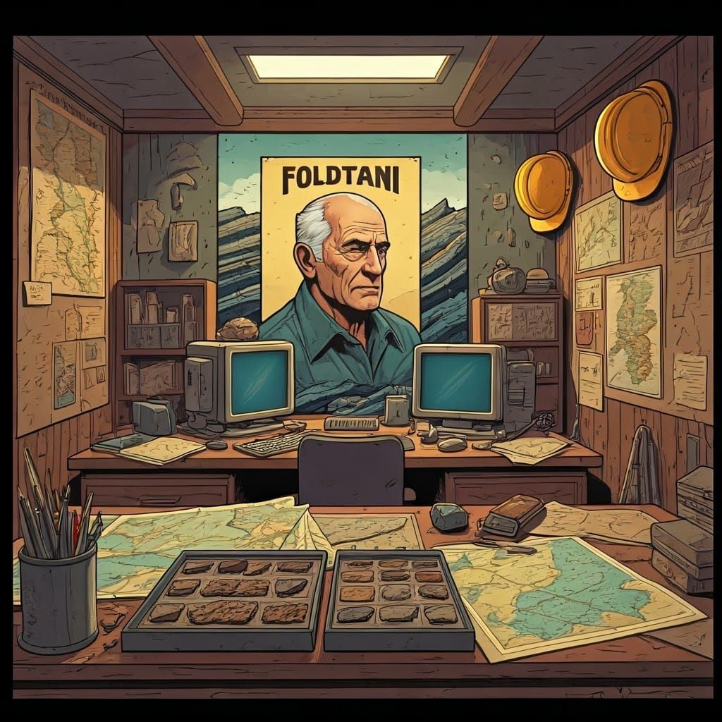 Geological Office in Comic Book Art Style