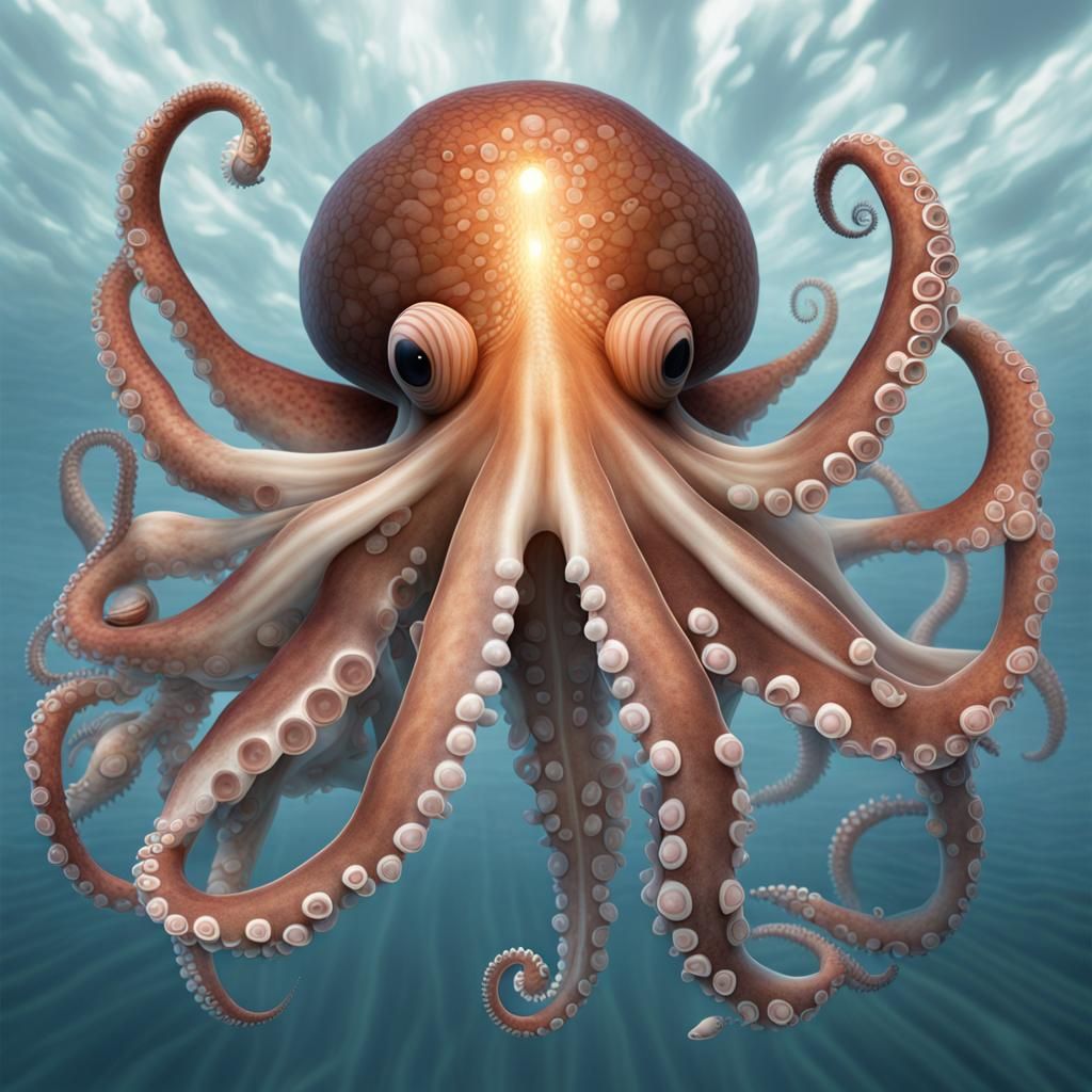 Telepathic Cephalopod Communities: Hyperrealistic Concept Ar...