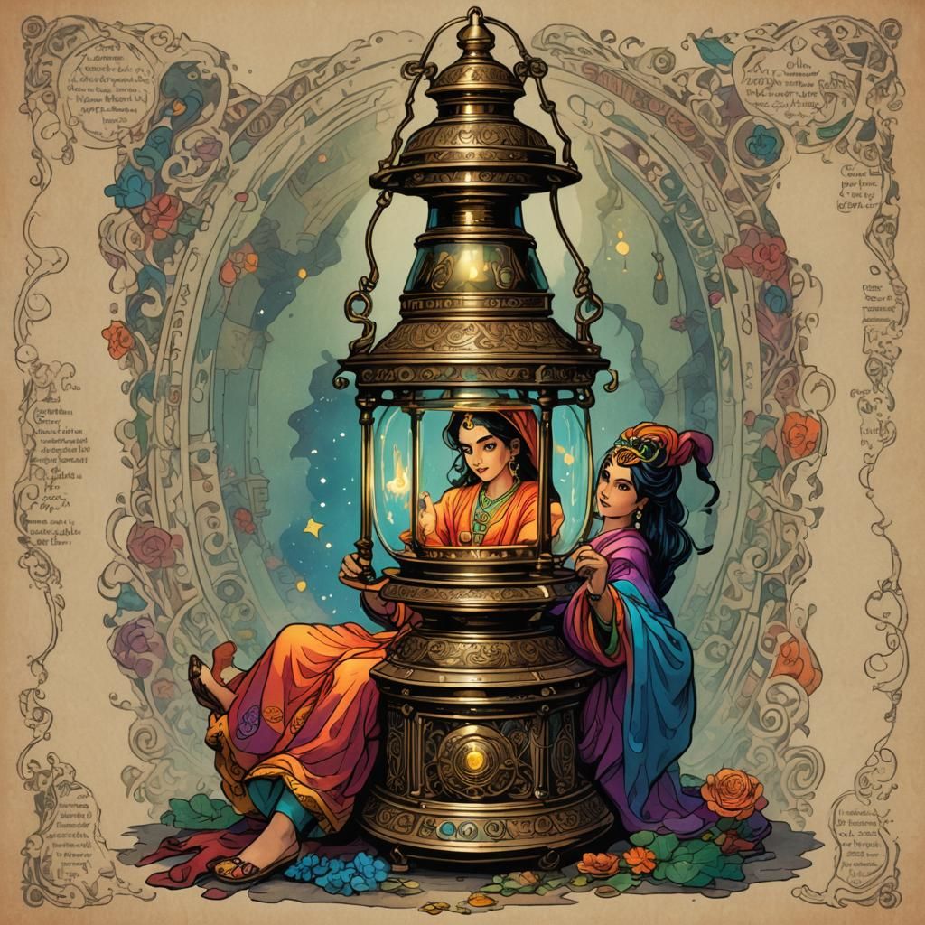 Geane the Genie in a Magic Lantern