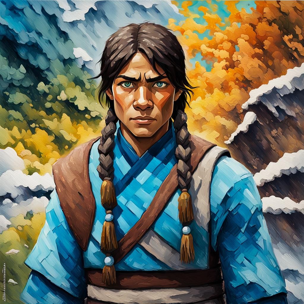 Korra as Colorful Neo-Impressionist Anime Portrait