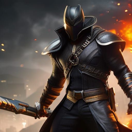 Hyperrealistic Superhero Portrait in Graffiti Art Style