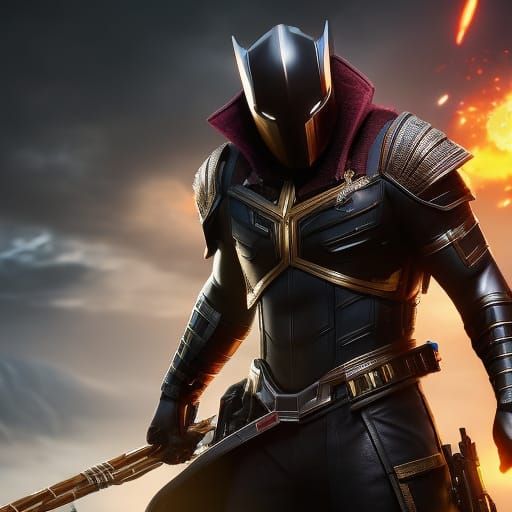 Hyperrealistic Superhero Portrait in Graffiti Art Style