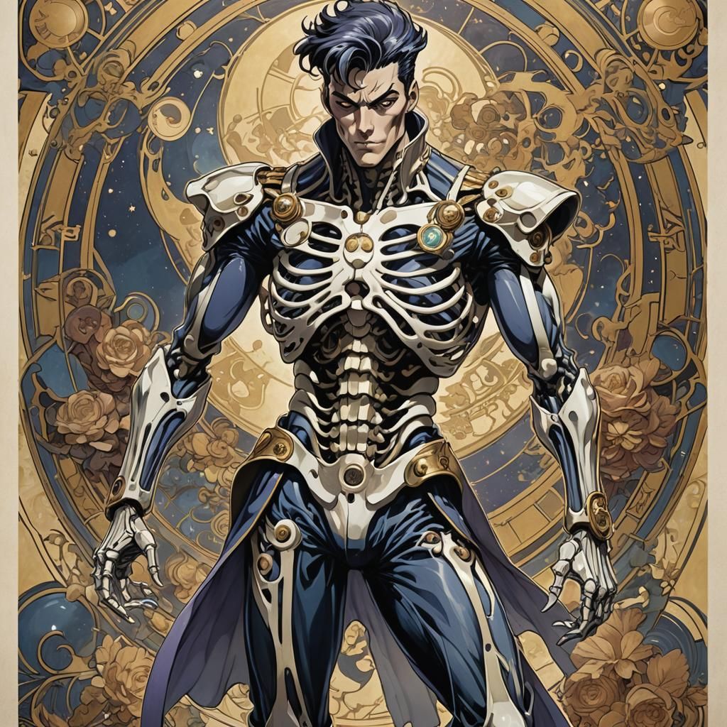 Josuke as Skeleton Man in Art Nouveau Style