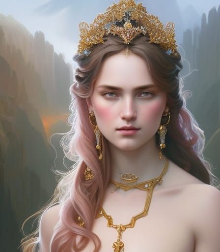 Princess Portrait in Art Nouveau Style