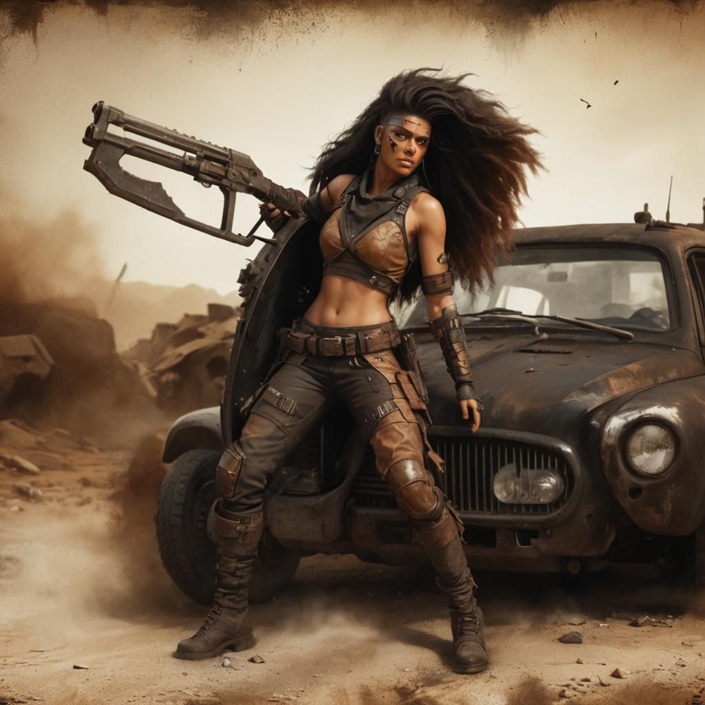 Post-Apocalyptic Car Crew: Armored Driver in Matte Painting