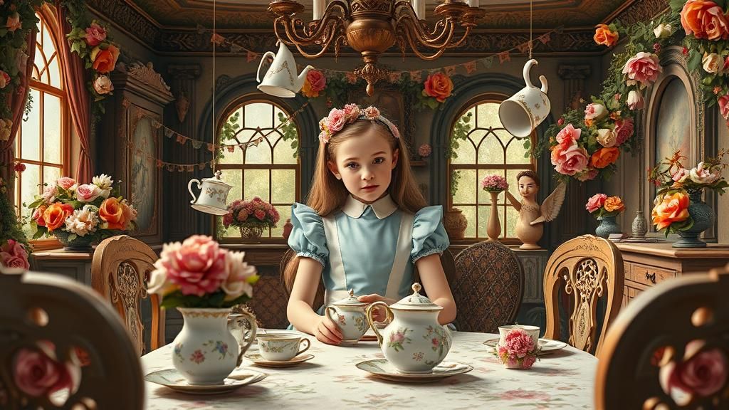 Alice's Whimsical Tea Party: A Victorian-Inspired Fantasy