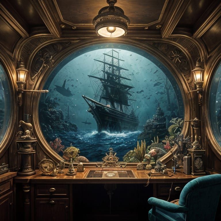 Captain Nemo in a Moody Oil Painting