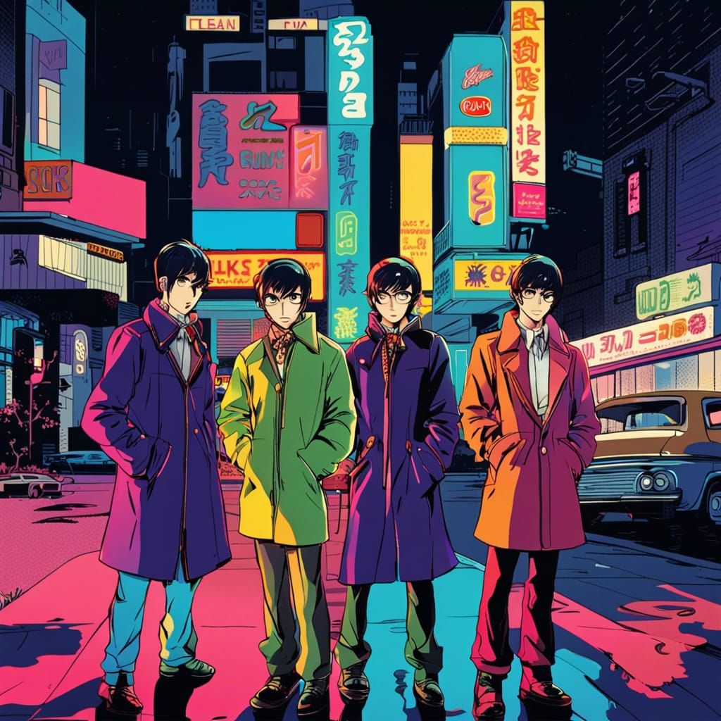 Retro Anime Album Cover: The Droopers in 60s Pop Art