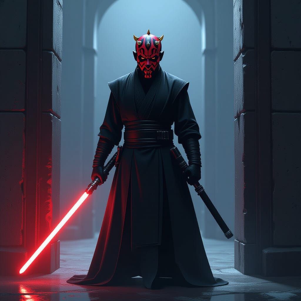 Darth Maul Ready for Battle in Dark Concept Art
