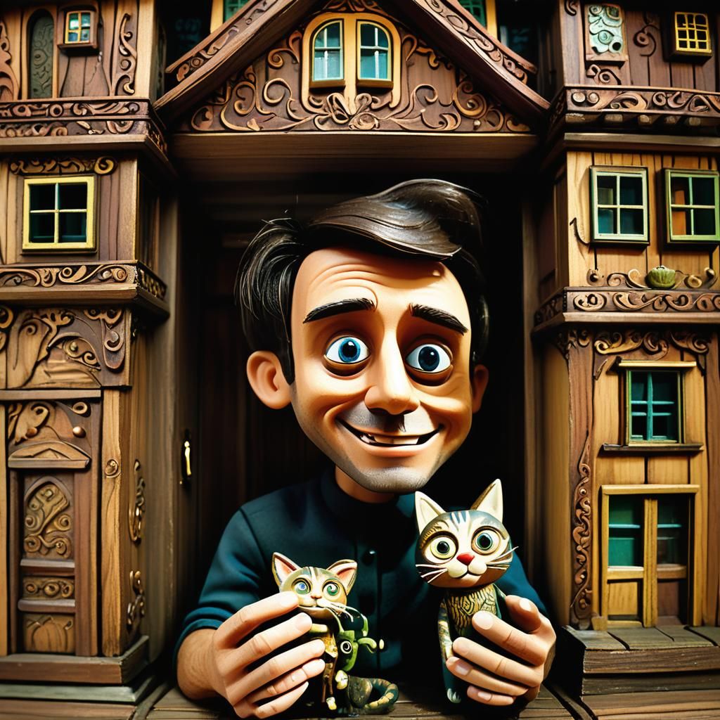 Man Holding House: Claymation Still Life