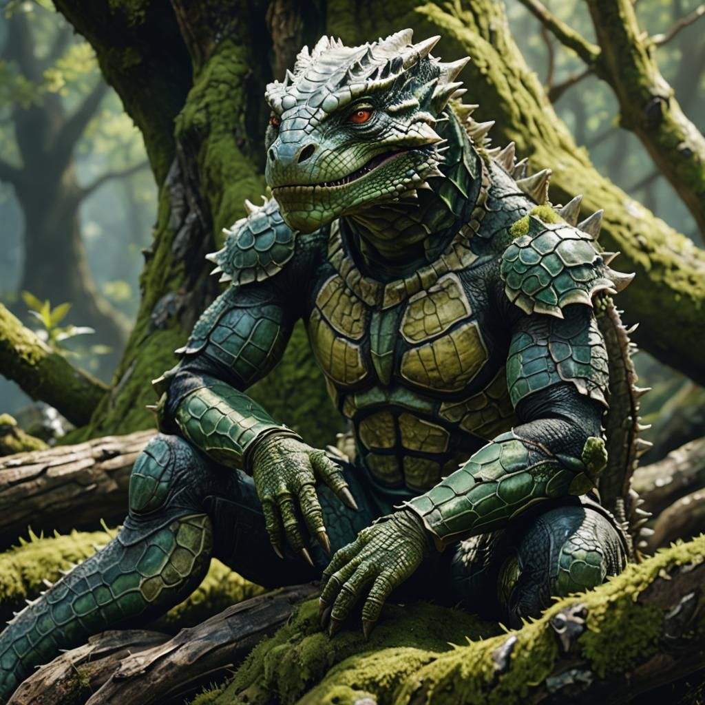 Argonian Close-Up in Anime-Inspired 3D Art