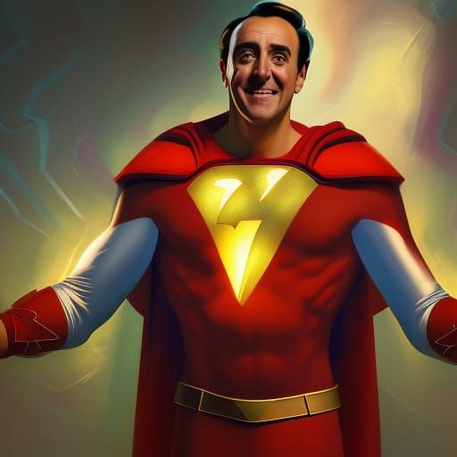 Young Jim Nabors as comic book hero Shazam 8k resolution concept art by Greg Rutkowski dynamic lighting hyperdetailed in...