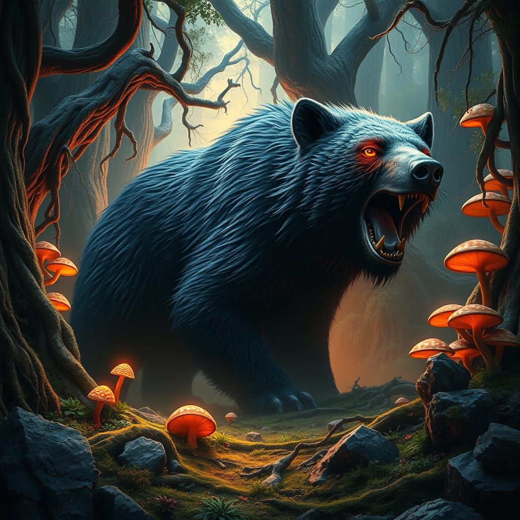 Massive Andrewsarchus Emerge from Primeval Forest